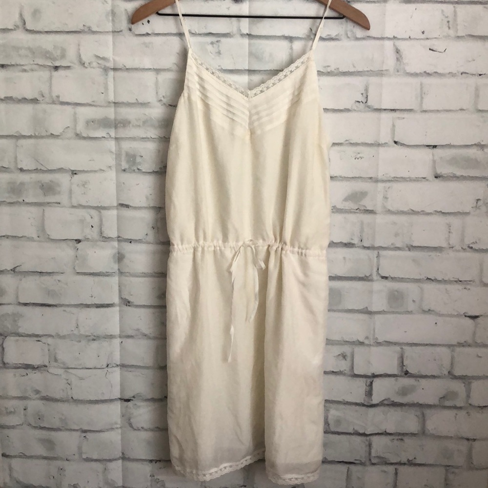 Sunday in Brooklyn Cream Slip Dress with Lace Trim